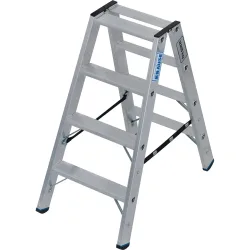 KRAUSE® STABILO Stufenstehleiter, beidseitig begehbar, Tragfähigkeit 225 kg, 2 x 4 Stufen