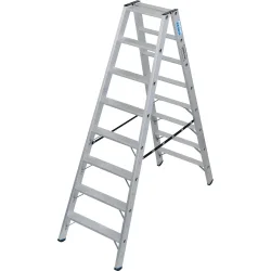 KRAUSE® STABILO Stufenstehleiter, beidseitig begehbar, Tragfähigkeit 225 kg, 2 x 8 Stufen
