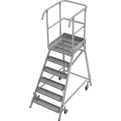 Podestleiter mit R13-Rutschhemmung, mit einseitigem Aufstieg, 6 Stufen inkl. Plattform KRAUSE
