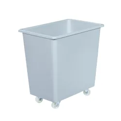 Rechteckbehälter, Kunststoff, fahrbar, 135 l, grau