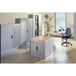 Rollladen-Aufsatzschrank, HxBxT 450 x 1000 x 420 mm, schwarzgrau C+P