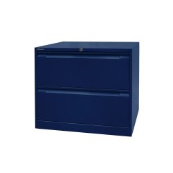 BISLEY Hängeregistraturschank, 2-bahnig, 2 Schubladen, blau