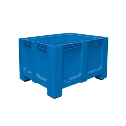 Grossbehälter aus Polyethylen, 610 Liter, mit Füssen, blau