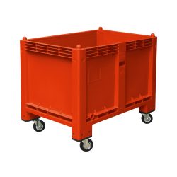 Grossbehälter aus Polypropylen, 550 Liter, mit Rollen, rot