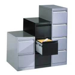 Hängeregistraturschrank ACURADO, 1-bahnig, 4 Schübe, lichtgrau C+P