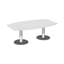 Konferenztisch, B 2000 mm, lichtgrau