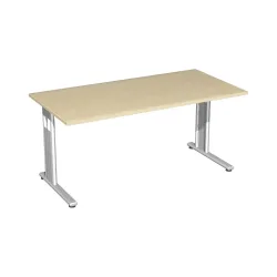 Geramöbel Büro-Schreibtisch Lissabon, C-Fuss-Gestell, BxT 1.600 x 800 mm, Ahorn