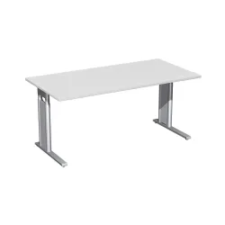 Geramöbel Manuell höhenverstellbarer Schreibtisch Profi, C-Fuss-Gestell, BxT 1.600 x 800 mm, lichtgrau