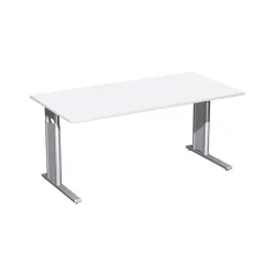 Geramöbel Manuell höhenverstellbarer Schreibtisch Profi, C-Fuss-Gestell, BxT 1.600 x 800 mm, weiss