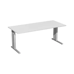 Geramöbel Manuell höhenverstellbarer Schreibtisch Profi, C-Fuss-Gestell, BxT 1.800 x 800 mm, lichtgrau