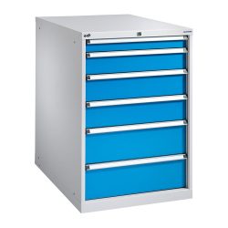PAVOY Schubladenschrank, Höhe 1.000 mm, Schubladen 6x150 mm, Breite 715 mm, reinweiss, reinweiss
