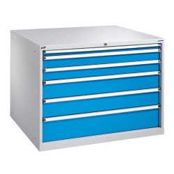PAVOY Schubladenschrank, Höhe 1.000 mm, Schubladen 1x100 + 4x200 mm, Breite 715 mm, reinweiss, reinweiss