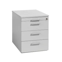 Geramöbel Rollcontainer Lissabon, HxBxT 566 x 600 x 430 mm, 3 Kunststoffschübe, lichtgrau