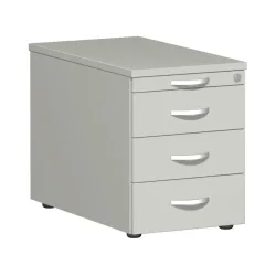 Geramöbel Rollcontainer Lissabon, HxBxT 566 x 800 x 430 mm, 3 Metallschübe, lichtgrau