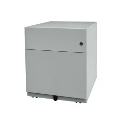 Rollcontainer Note? mit Hängeregister und Schublade, HxBxT 495 x 420 x 565 mm, silber