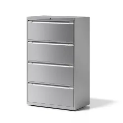 Hängeregistraturschrank ESSENTIALS, 2-bahnig, 4 Schubladen, verkehrsweiß BISLEY
