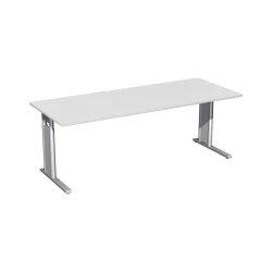 Geramöbel Manuell höhenverstellbarer Schreibtisch Profi, C-Fuss-Gestell, BxT 2.000 x 800 mm, lichtgrau
