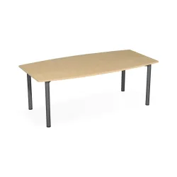 Geramöbel Konferenztisch fassförmig, BxT 2.000 x 800/1.200 mm, Buche/anthrazit