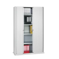 Euro-Rollladenschrank, Breite 1000 mm, 4 Fachböden, schwarz BISLEY