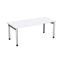Geramöbel Manuell höhenverstellbarer Schreibtisch Profi, 4-Fuss-Gestell, BxT 1.800 x 800 mm, weiss