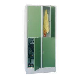 PAVOY Schliessfachschrank, 2 x 2 Fächer, HxBxT 1.850 x 800 x 500 mm, rubinrot, lichtgrau