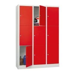 PAVOY Schliessfachschrank, 3 x 2 Fächer, HxBxT 1.850 x 1.200 x 500 mm, reinweiss, reinweiss