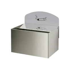 VAR, Wandascher VAR, rechteckig, mit Schild, Edelstahl, 0,8  l, B 200 x T 125 x H 200 mm