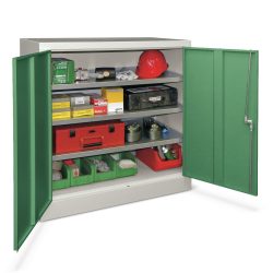 PAVOY Beistellschrank mit 3 Fachböden, HxBxT 1.000 x 1.000 x 500 mm, lichtblau, lichtgrau