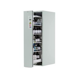 Gefahrstoffschrank Asecos V-LINE, Typ 90, 1 Vertikalauszügen, Lichtgrau/Lichtgrau