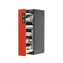 Gefahrstoffschrank Asecos V-LINE, Typ 90, 1 Vertikalauszügen, Anthrazitgrau/Verkehrsrot