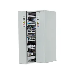 asecos® Brandschutzschrank V-MOVE-90 mit Vertikalauszug, HxBxT 1.966 x 819 x 860 mm, lichtgrau