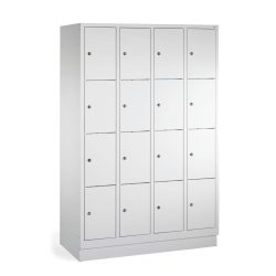 PAVOY Schliessfachschrank mit Zylinderschloss, 4 x 2 Fächer, HxBxT 855 x 1.600 x 500 mm, feuerrot, lichtgrau