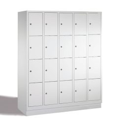 PAVOY Schliessfachschrank mit Zylinderschloss, 5 x 2 Fächer, HxBxT 855 x 1.500 x 500 mm, reinweiss, reinweiss