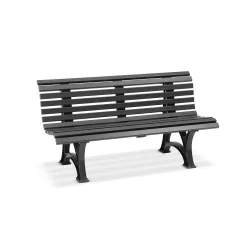 BLOME Sitzbank Genf, Länge 1.500 mm, 2-füssig, graphitgrau