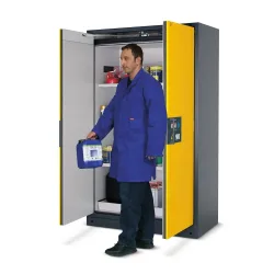 asecos® Brandschutzschrank Q-PEGASUS/Typ 90, 3 Fachböden, HxBxT 1.953 x 893 x 615 mm, weissaluminium