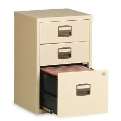 BISLEY Schubladenschrank mit 2 Materialschübe + Hängeregistratur, silber
