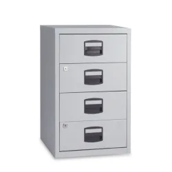 BISLEY Schubladenschrank mit 4 Materialschüben, grau/blau