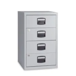 Beistellschrank PFA, 4 Universalschubladen, lichtgrau BISLEY