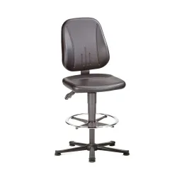bimos Arbeitsdrehstuhl ESD Unitec, Kunstleder, mit Gleitern + Fussring, schwarz