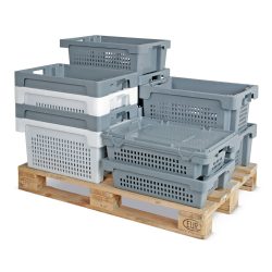 Eurobox, Wände + Boden durchbrochen, 40 Liter, grau