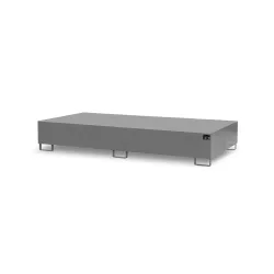 Bauer® Auffangwanne aus Edelstahl für Fässer und IBC, HxBxT 435 x 1.300 x 2.650 mm, 2x IBC