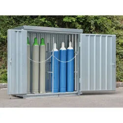 SAFE Gasflaschen-Lagercontainer mit Bodenrahmen, HxBxT 2.250 x 3.005 x 2.170 mm