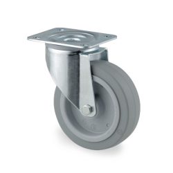 TENTE® Lenkrolle Elastik-Gummi, Rollenlager, Schwenklagerschutz, spurlos, Ø x Breite 125 x 50 mm, TK 250 kg