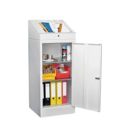 PAVOY Pultschrank mit Schrank, 2 Einlegeböden, enzianblau, enzianblau