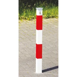 URBANUS Sperrpfosten aus Aluminium, versenkbar 70 x 70 mm, stehend verschliessbar, rot/weiss