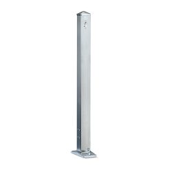 URBANUS Edelstahl-Sperrpfosten, umlegbar, Vierkant 70x70 mm zum Aufdübeln + Spitzkopf, Feuerwehr-Dreikant