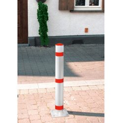 URBANUS Sperrpfosten aus Stahl, herausnehmbar, Rundrohr Ø 76 mm mit Zylinderschloss, gelb/schwarz