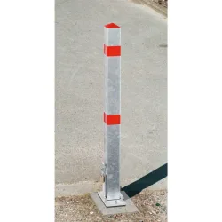 URBANUS Parkpfosten, umlegbar, Vierkant 70x70 mm zum Aufdübeln, rot