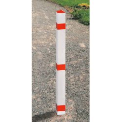 URBANUS Sperrpfosten aus Aluminium, herausnehmbar, Vierkant 70x70 mm mit Zylinderschloss, gelb/schwarz