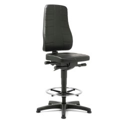 Drehstuhl All-in-One 9641, mit Gleiter und Aufstiegshilfe, Kunstlederpolster, schwarz